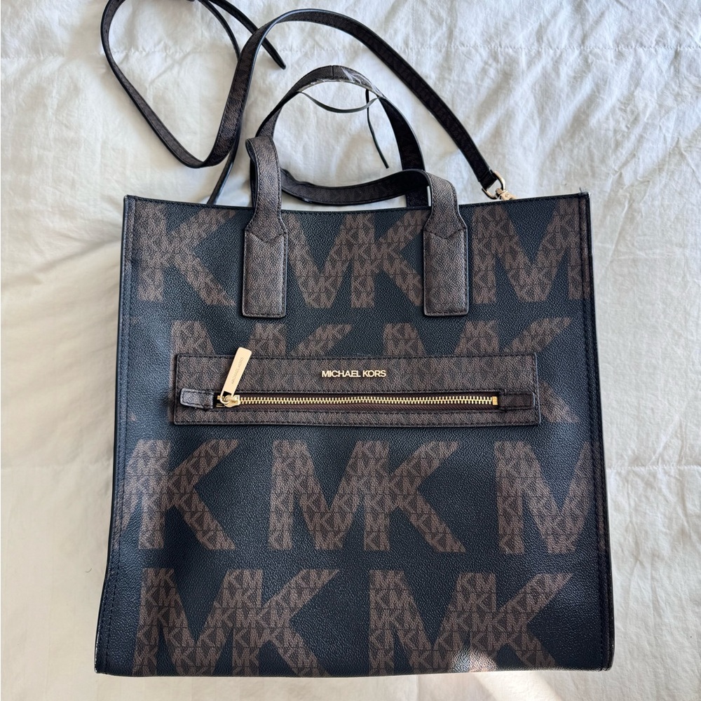 Michael Kors Large Logo Tote Bag Brown/Black